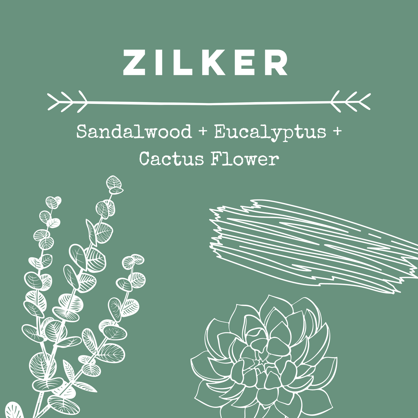 Zilker [Sandalwood + Eucalyptus + Cactus Flower] Soy Candle/Wax Melt