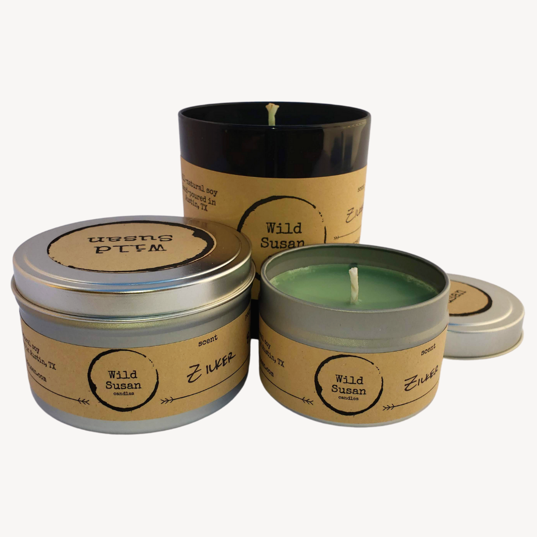 Zilker [Sandalwood + Eucalyptus + Cactus Flower] Soy Candle/Wax Melt - The Wild Susan Co